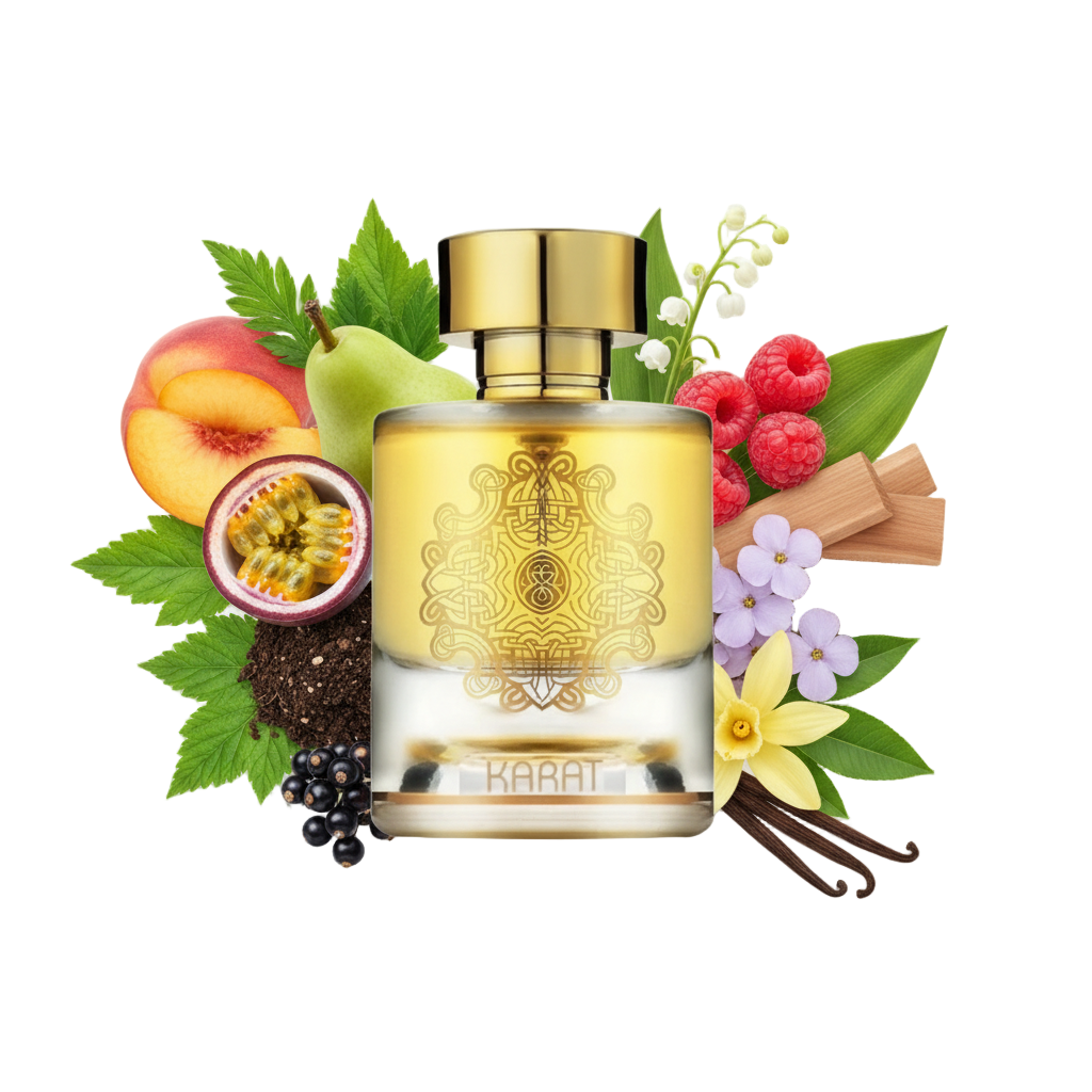 Maison Alhambra Karat 100 ml — flakon perfum z wizualizacją nut