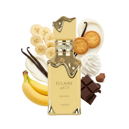 Lattafa Eclaire Banoffi 100 ml – arabskie perfumy, flakon z nutami banana, karmelu i wanilii