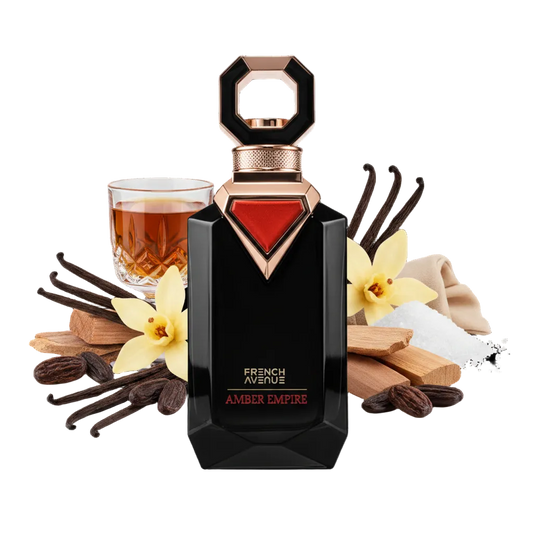 Składniki perfum Amber Empire Extrait: likier, bursztyn i wanilia – luksusowa, trwała odlewka w typie Blonde Amber.