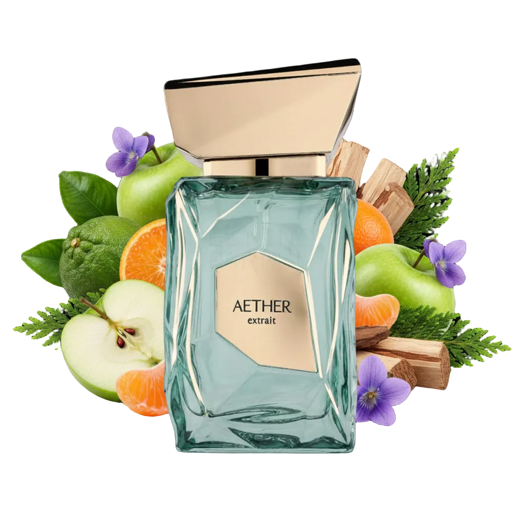 Składniki perfum Amber Empire Extrait: zielone jabłko, cedr i mech dębowy – luksusowa odlewka w typie PDM Greenley.
