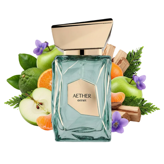 Składniki perfum Amber Empire Extrait: zielone jabłko, cedr i mech dębowy – luksusowa odlewka w typie PDM Greenley.