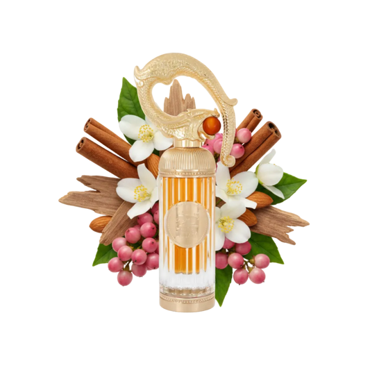 Składniki perfum Lattafa Sehr: cynamon, gorzki migdał, akigalawood i jaśmin – trwała odlewka zapachu w typie Vanilla Sex