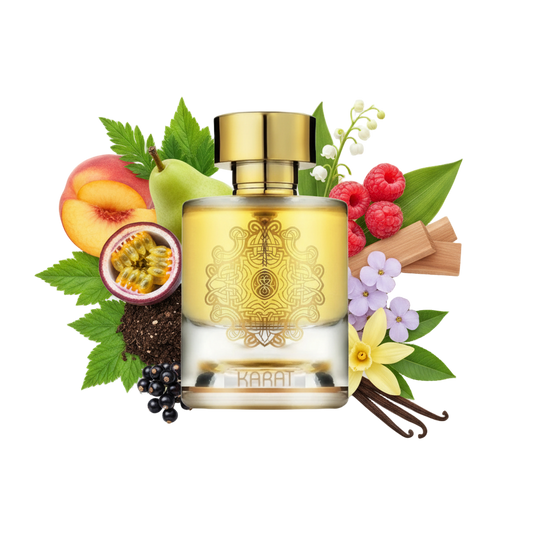 Maison Alhambra Karat 100 ml — flakon perfum z wizualizacją nut