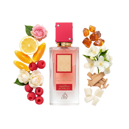 Scarlet – arabskie perfumy, flakon z nutami czerwonych owoców, róży i wanilii